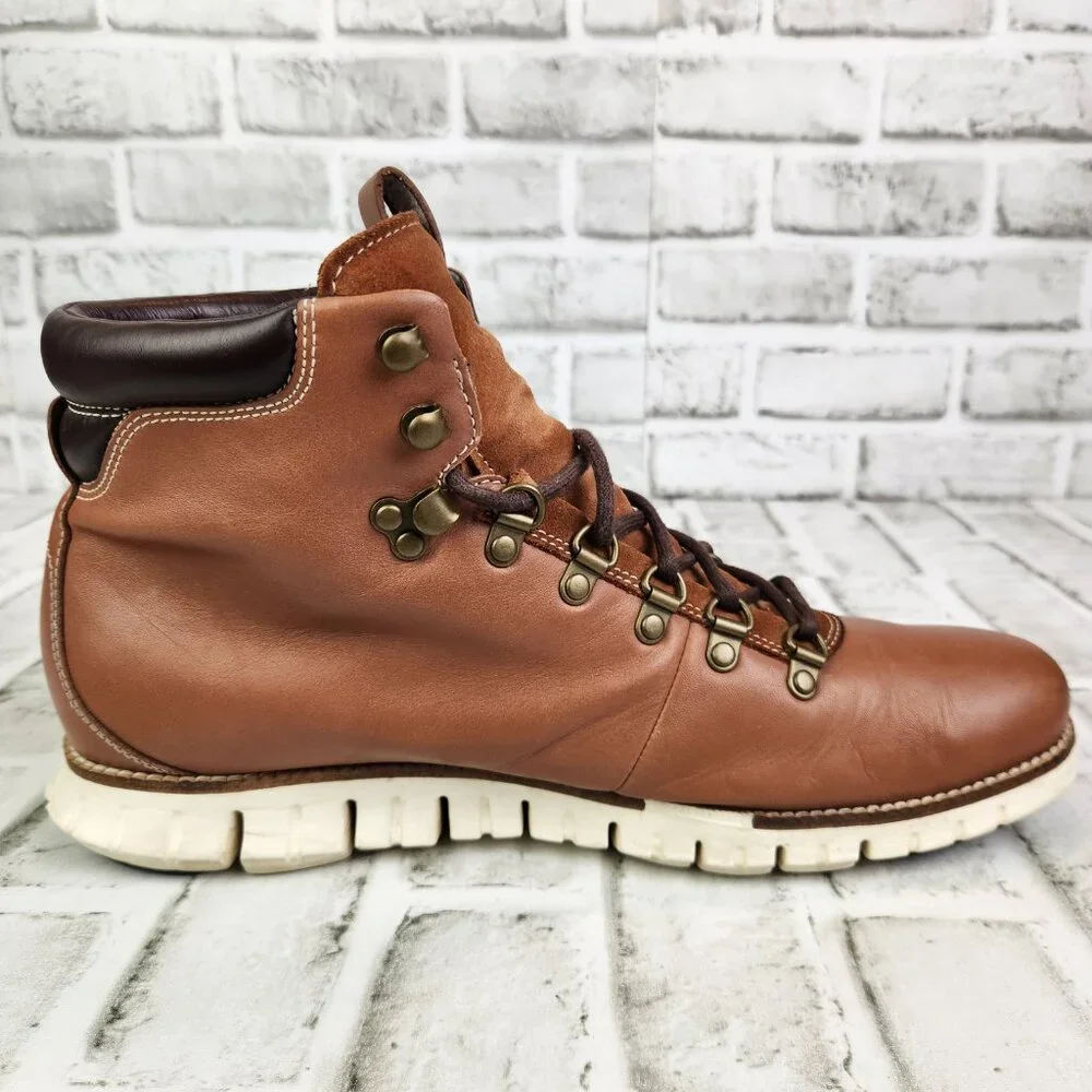 Cole Haan Zerogrand Men Size 11.5 M Brown Leather Classic Hiker Boots C25555